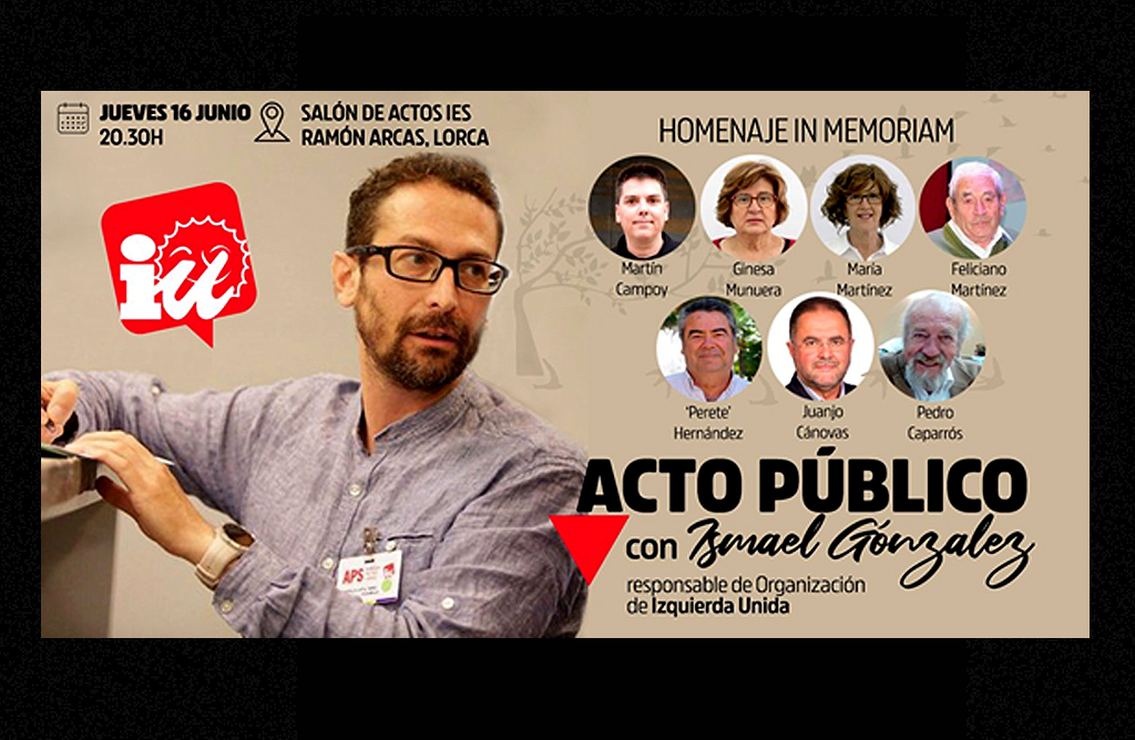 IU-Verdes Lorca despedirá a Juan José Cánovas “como se merecía”